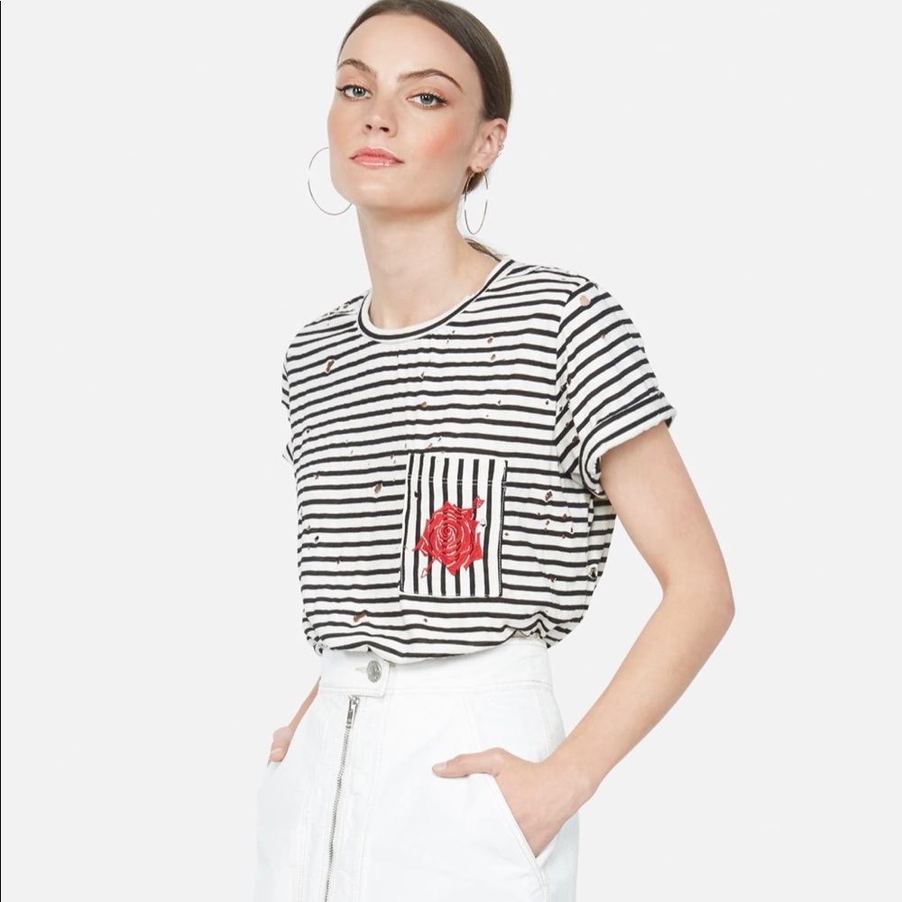 Lauren Moshi Iris Arrow Rose Tshirt Size Small